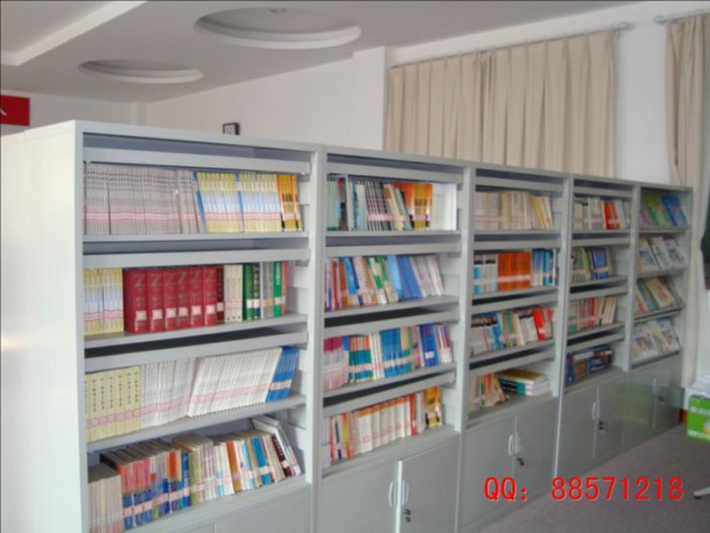 六层连排图书架